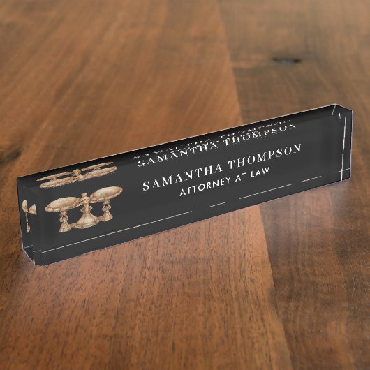 プロフェッショナル弁護士法弁護士ヴィンテージ尺度 デスクネームプレート (側面)