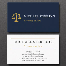 プロフェッショナル弁護士法律事務所ネイビーブルー金ゴールド 名刺