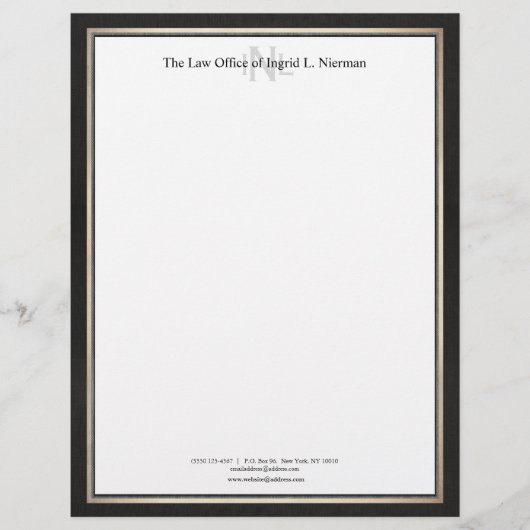 プロフェッショナル弁護士白黒縁ど金ゴールド レターヘッド (正面)