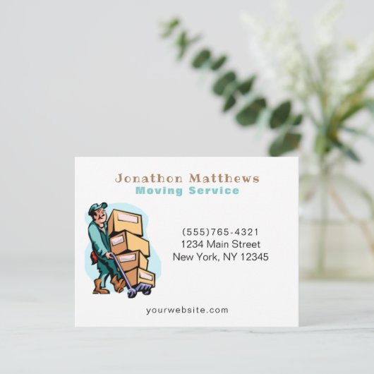 プロフェッショナル引越しガイ会社サービス事業 ポストカード (スタンド正面)