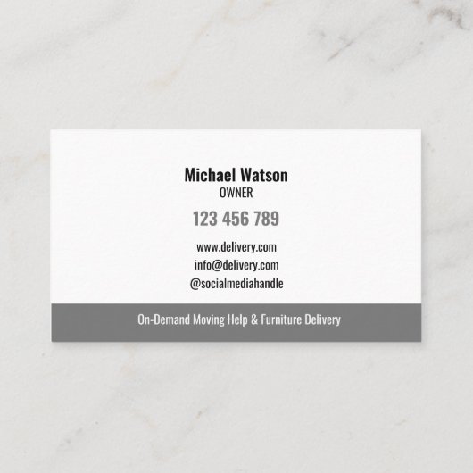 プロフェッショナル引越し業者ボックストラック移動会社 名刺 (裏面)