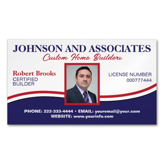 プロフェッショナル従業員の磁気名刺 マグネット名刺 (正面)