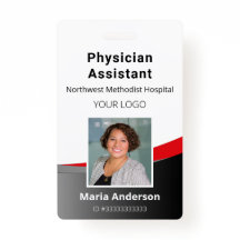 プロフェッショナル従業員の黒と赤のIDバッジ