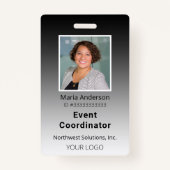 プロフェッショナル従業員グラデーション黒IDバッジ バッジ (正面)