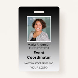 プロフェッショナル従業員グラデーション黒IDバッジ バッジ