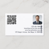 プロフェッショナル従業員写真QRコードブルー航空 名刺 (裏面)