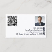 プロフェッショナル従業員写真QRコード ブルーアビエーション 名刺 (裏面)