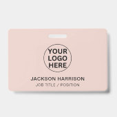 プロフェッショナル従業員ID赤面ピンクカンパニーロゴ バッジ (裏面)