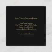 プロフェッショナル心理学者金ゴールドPsiシンボル スクエア名刺 (裏面)