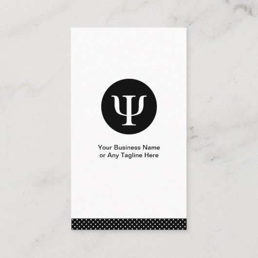 プロフェッショナル心理学者 – 心理学Psiシンボル 名刺 (裏面)