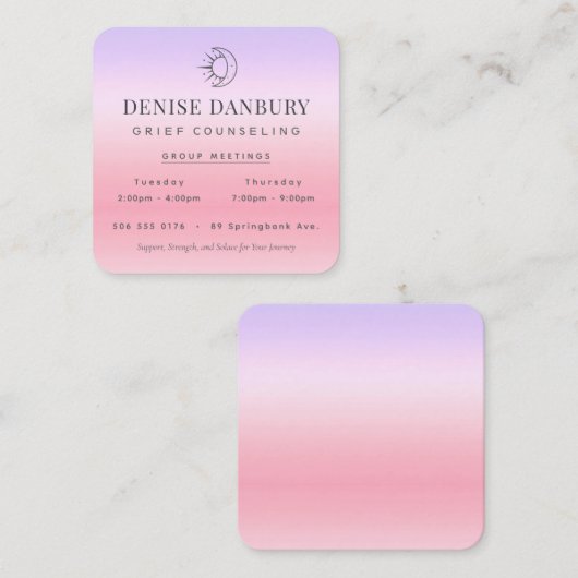 プロフェッショナル悲嘆カウンセリンググループ会議 スクエア名刺 (正面/裏面)