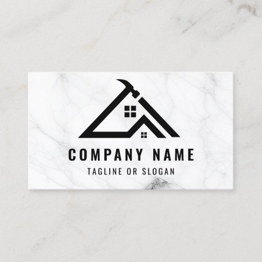プロフェッショナル手作りロゴ大理石コントラクター 名刺 (正面)