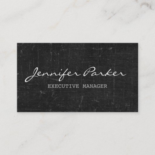 プロフェッショナル手書きグレーヴィンテージ スタイリッシュ 名刺 (正面)