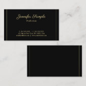 プロフェッショナル手書きスクリプト金ゴールドプレーンラグジュアリー 名刺 (正面/裏面)