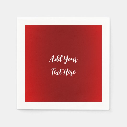 プロフェッショナル手書き入力文字モダン赤 スタンダードカクテルナプキン (正面)