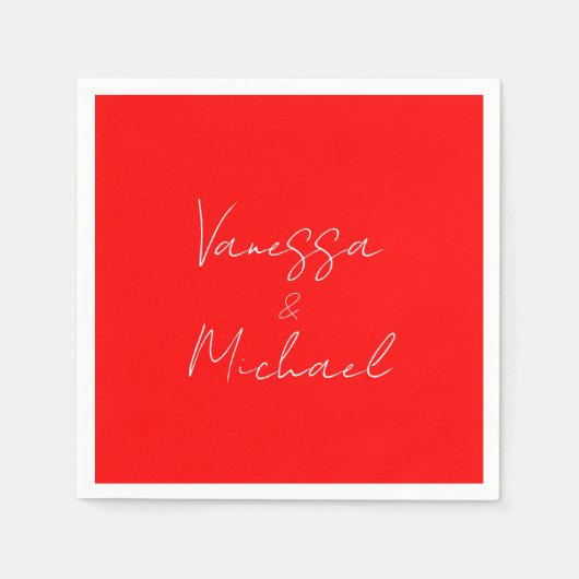 プロフェッショナル手書き名カスタム結婚式 スタンダードカクテルナプキン (正面)