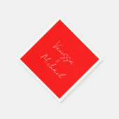 プロフェッショナル手書き名カスタム結婚式 スタンダードカクテルナプキン (角)