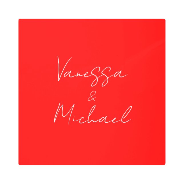 プロフェッショナル手書き名カスタム結婚式 メタルプリント (正面)