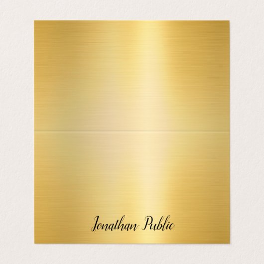 プロフェッショナル手書き名前金ゴールドモダン エレガント 名刺 (外部フラット)