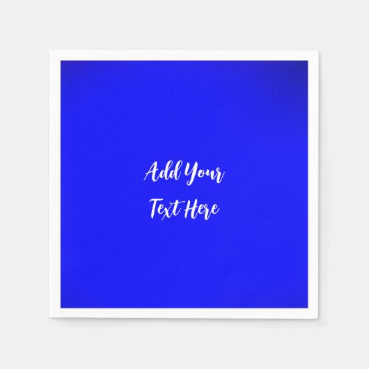 プロフェッショナル手書き追加文字モダン青 スタンダードカクテルナプキン (正面)