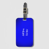 プロフェッショナル手書き追加文字モダン青 ラゲッジタグ (正面縦)