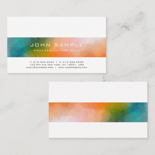 プロフェッショナル抽象芸術アートクリエイティブプレモダンイン 名刺 (正面/裏面)