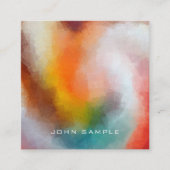 プロフェッショナル抽象芸術アートプレミアムシックラグジュアリ スクエア名刺 (正面)