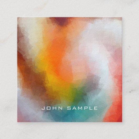 プロフェッショナル抽象芸術アートプレミアムシックラグジュアリ スクエア名刺 (正面)