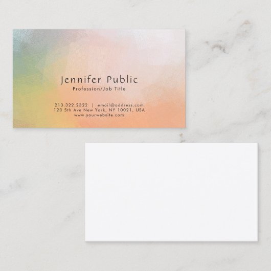 プロフェッショナル抽象芸術アートプレーンモダンエレガント 名刺 (正面/裏面)