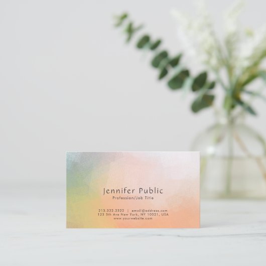 プロフェッショナル抽象芸術アートプレーンモダンエレガント 名刺 (スタンド正面)