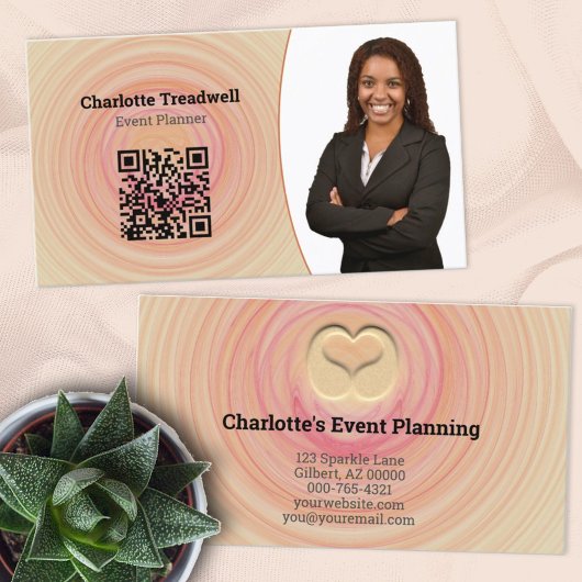 プロフェッショナル抽象芸術スパイラルQRコードテンプレート 名刺