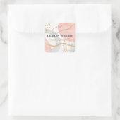 プロフェッショナル抽象芸術パステルウォーターカラー金ゴールドピンク スクエアシール (バッグ)