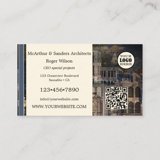 プロフェッショナル抽象芸術都市デザイン建築家 名刺 (裏面)