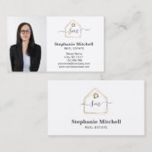 プロフェッショナル挿入フォトエステ実在ート不動産仲介業者 名刺 (正面/裏面)