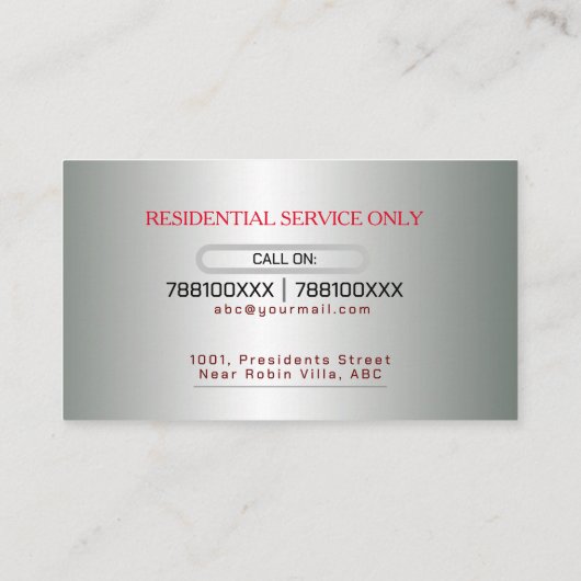 プロフェッショナル探し電気技師名刺 名刺 (裏面)