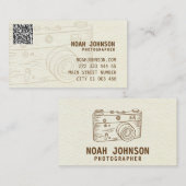 プロフェッショナル撮影カメラフォトグラファーQR 名刺 (正面/裏面)