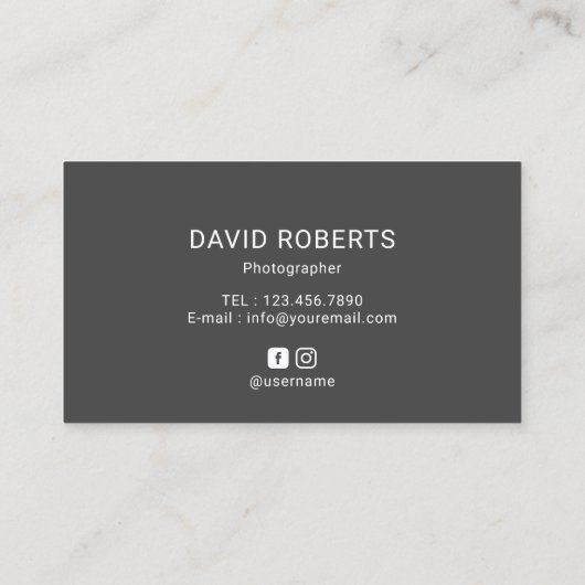 プロフェッショナル撮影カメラレンズ金フェイク属 名刺 (裏面)