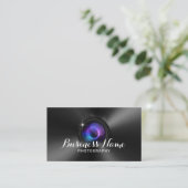 プロフェッショナル撮影カメラレンズ金フェイク属 名刺 (スタンド正面)