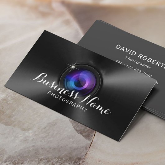 プロフェッショナル撮影カメラレンズ金フェイク属 名刺
