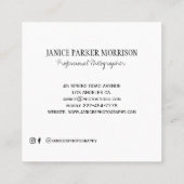 プロフェッショナル撮影写真撮影カメラ スクエア名刺 (裏面)