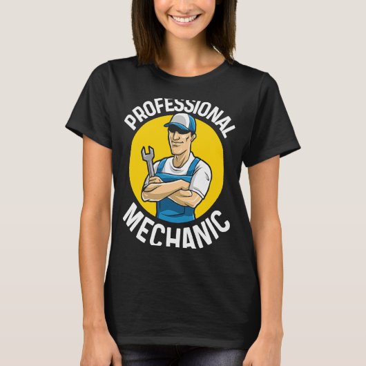 プロフェッショナル整備士カー整備士自動車レパ Tシャツ (正面)