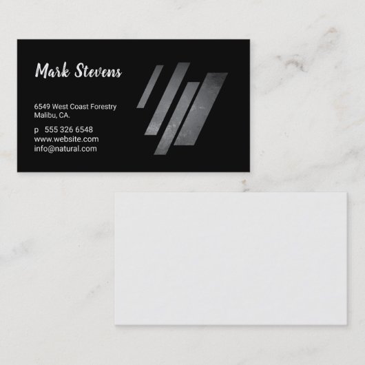 プロフェッショナル文字と画像(石板グランジ) 名刺 (正面/裏面)