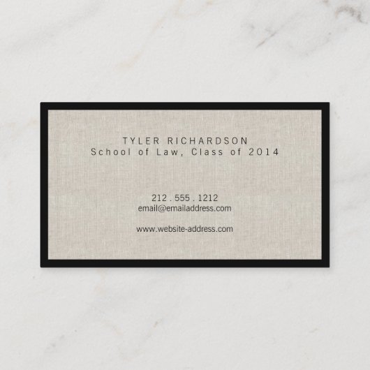 プロフェッショナル新規大学院生名刺 コーリングカード (裏面)