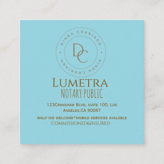 プロフェッショナル方公証公証人公証 コーリングカード (裏面)