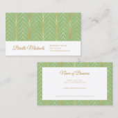 プロフェッショナル春グリーンおよび金ゴールドアールデコデザイン 名刺 (正面/裏面)