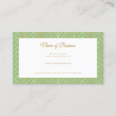 プロフェッショナル春グリーンおよび金ゴールドアールデコデザイン 名刺 (裏面)