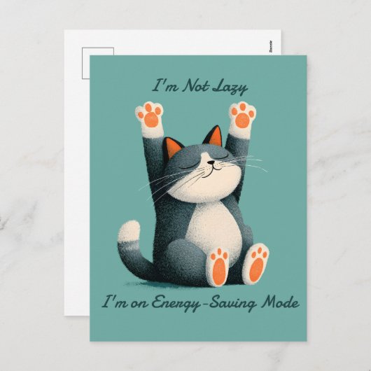 プロフェッショナル昼寝テイカーおもしろい寝猫 シーズンポストカード (正面/裏面)