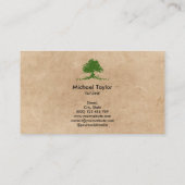 プロフェッショナル景観樹木工事業および芝生気に 名刺 (裏面)