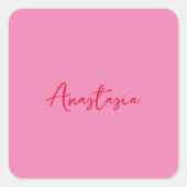 プロフェッショナル書名カスタムピンク スクエアシール (正面)