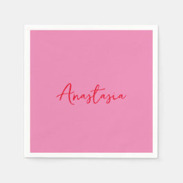 プロフェッショナル書名カスタムピンク スタンダードカクテルナプキン